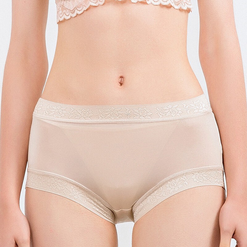 7 Pair Women 100% Mulberry Silk Underwear Panties Silk Breathable Bikini Panties