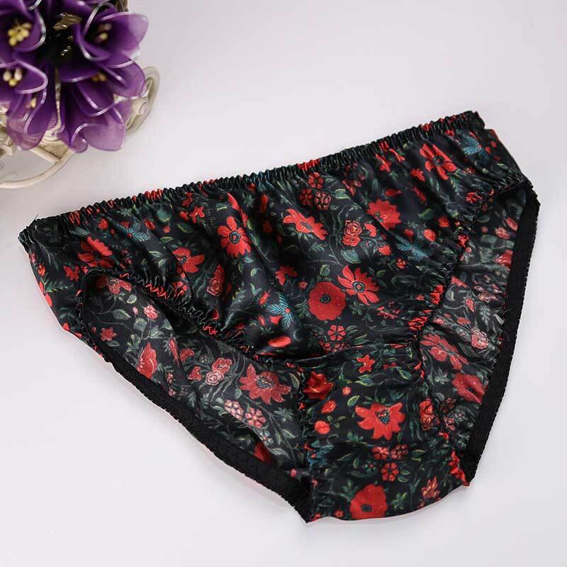 2 Pairs Womens Black Silk Panties Hipster Cheeky Floral Knickers 100 Nature Silk