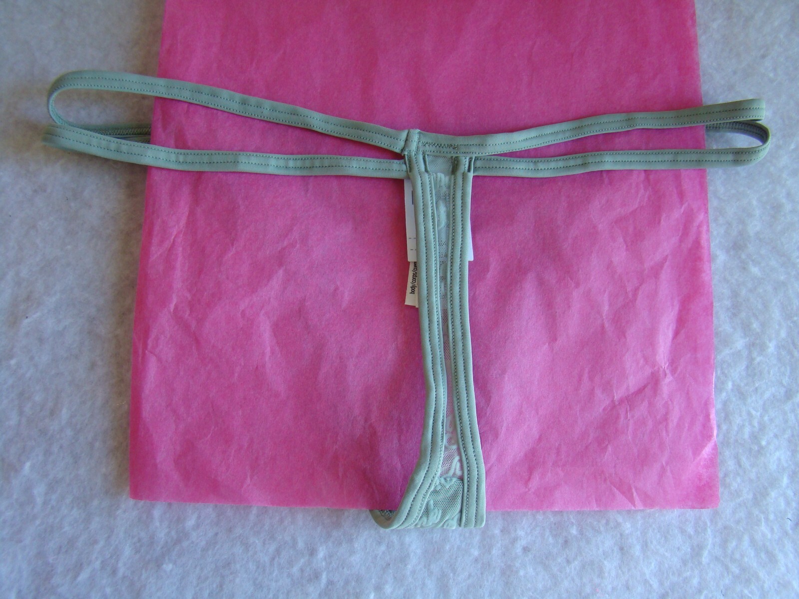 New Victoria’s Secret Mint Green PINK Logo Pattern All Over Thong String Panties