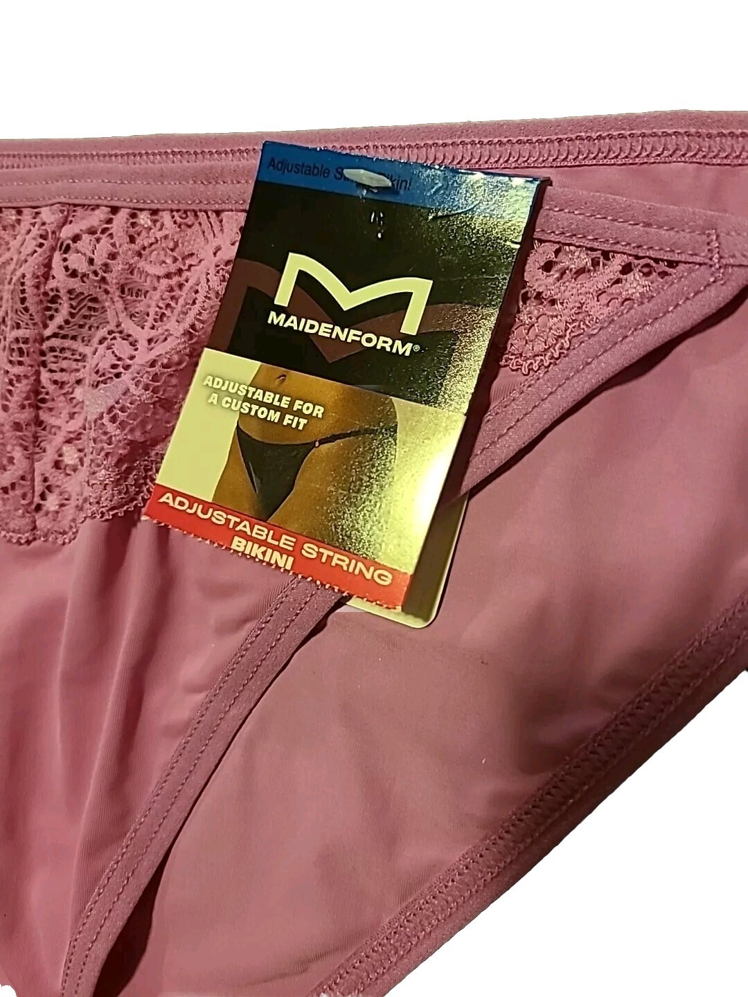 Maidenform XL/8 Lot Bundle Of 2 Silky Lace String Bikini Panties Underwear Nwt