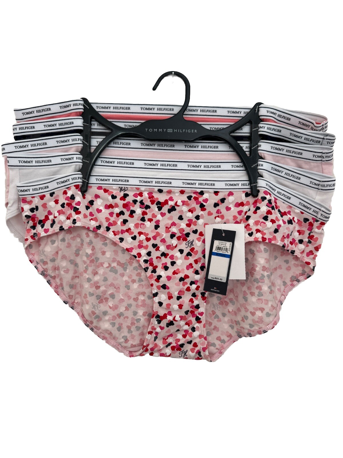 TOMMY HILFIGER UNDERWEAR 5Pc Women Cotton CLS BIKINI XL Size MSRP $55