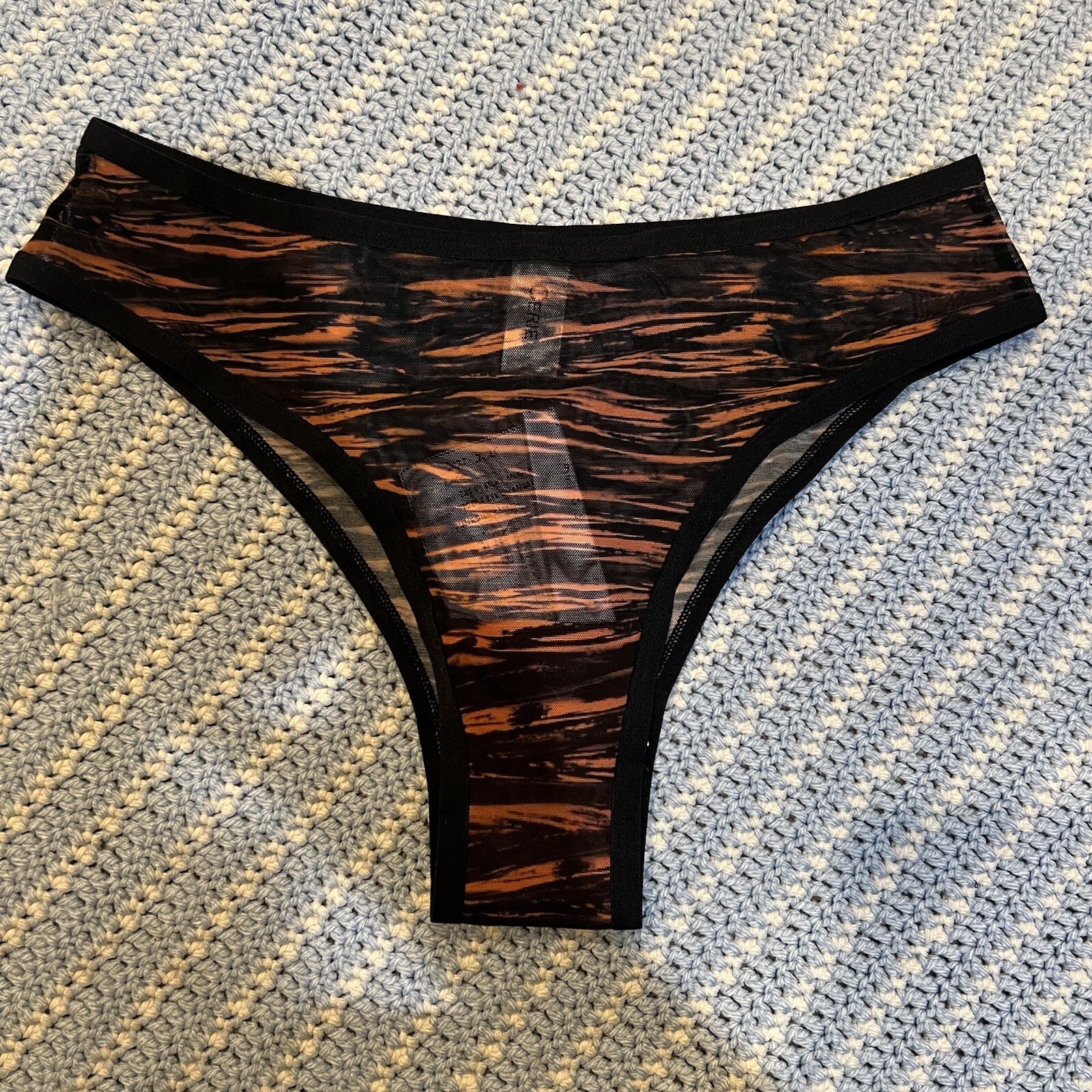 Cerie Tiger Print Panties Black Orange High Waist Size S Prototype Brand New
