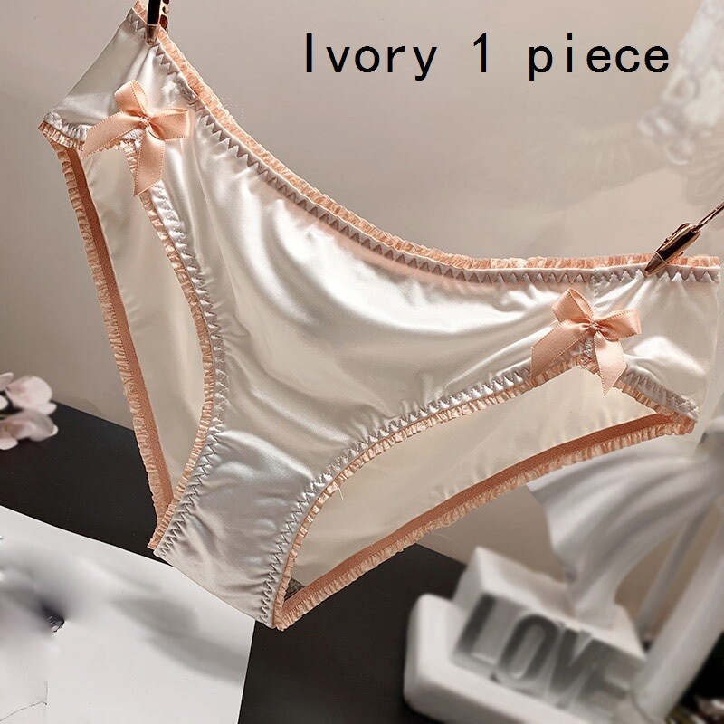 Women Girls Silky Satin Briefs Panties Underwear Sex Lingerie Low Waist Sweet
