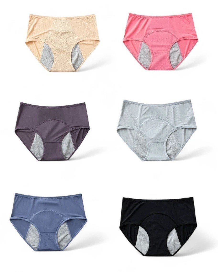 6 Pack Women Leakproof&Protective Briefs Panties For Incontinence&Period Woman