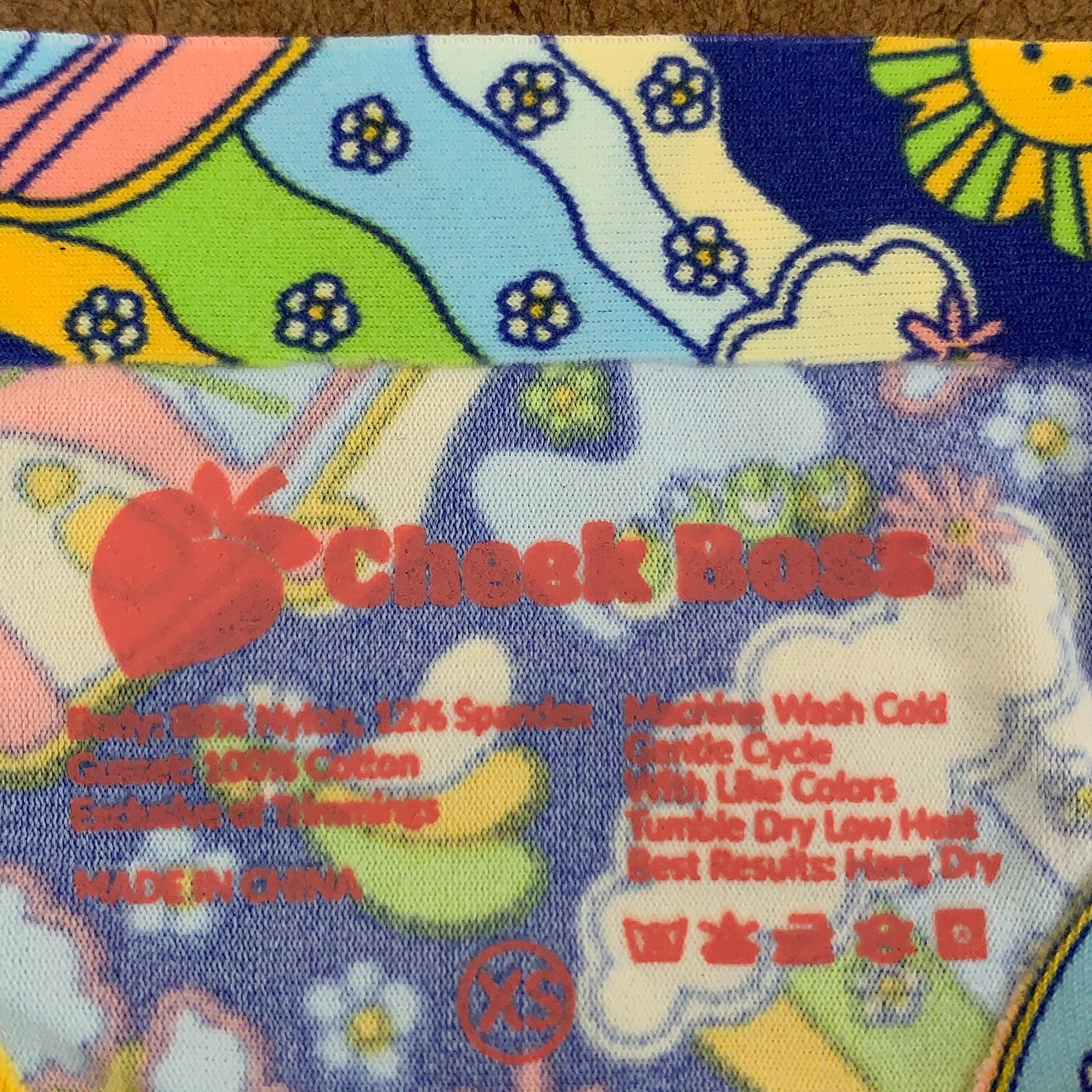 Cheek Boss Womens Size XS Colorful Print Thong Panty NWT