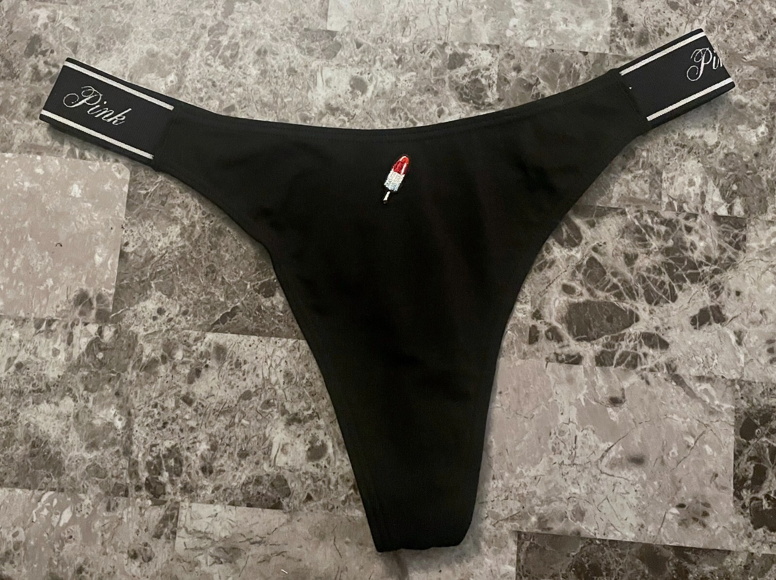 NWOT VICTORIA’S SECRET PINK RED BLUE POPSICLE THICK SIDE STRAP THONG PANTIES