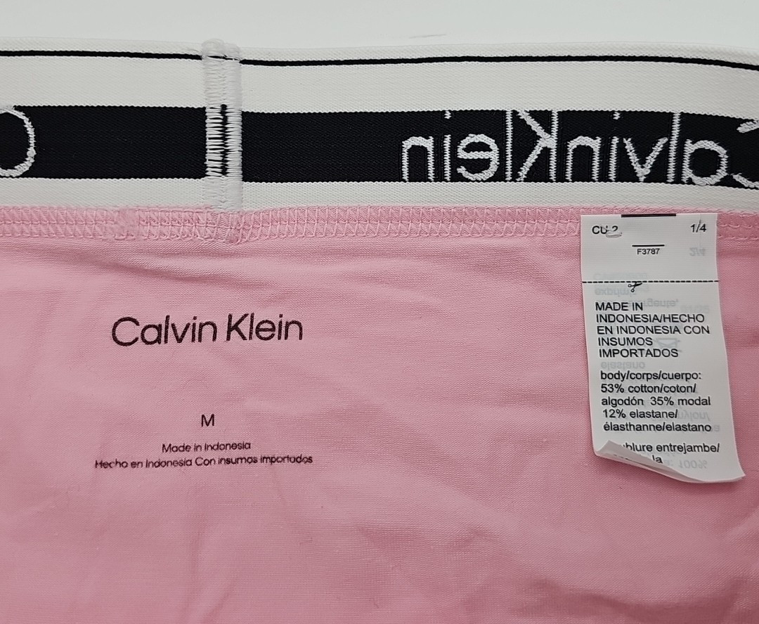 Calvin Klein F3787 Modern Logo Cotton Stretch Bikini Panty BUFF PINK Medium NWT