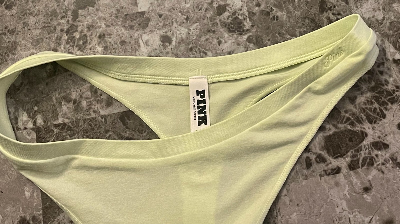 VICTORIA’S SECRET PINK CITRON GREEN STRETCH SEAMLESS HIGH LEG THONG PANTIES