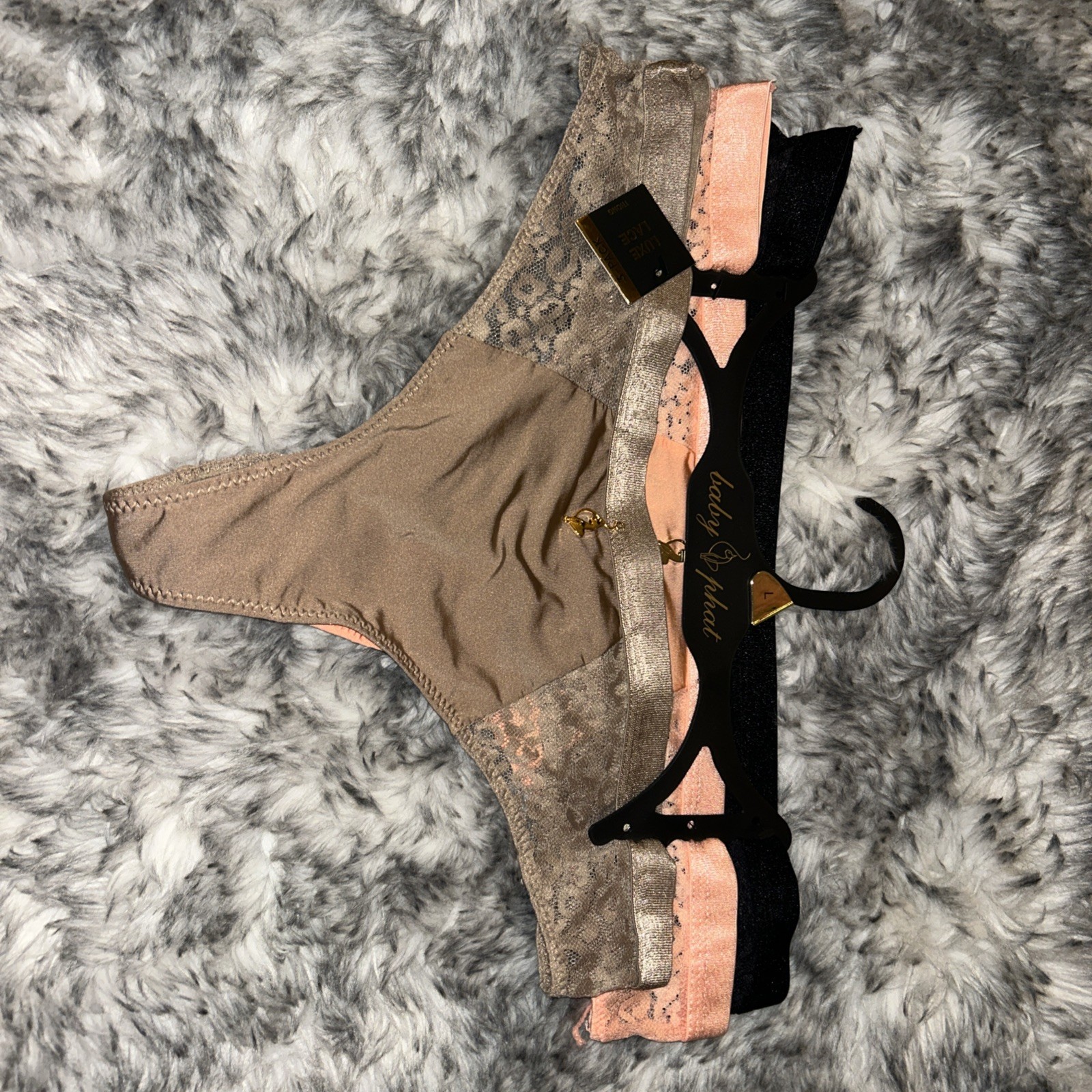 BABY PHAT 3- Pack lace Thongs, Dangling Charm On Each Pair, 😍 Size L, *NWT*
