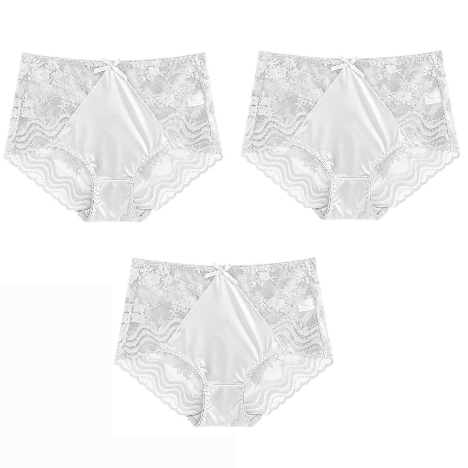 3 Pack High Waisted Lace Panties Tummy Control Sexy Underwear Shapewear Briefs
