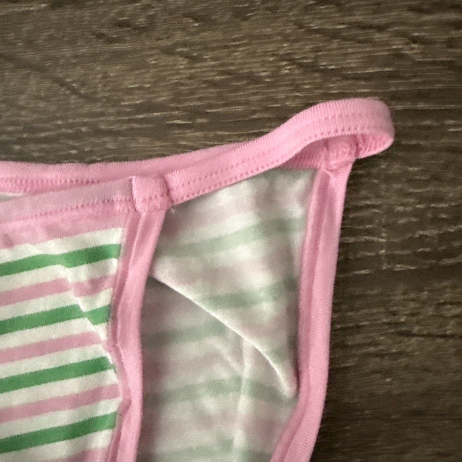 Pink By Victoria’s Secret, Medium, Pink Stripe Cotton String, Bikini Panty