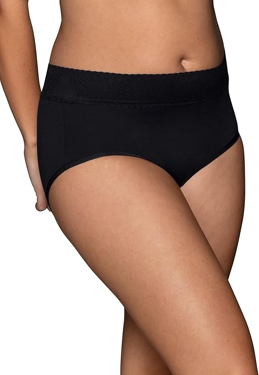 3 Pack Vanity Fair Women’s Effortless Brief Panties 13476 Black 6-10