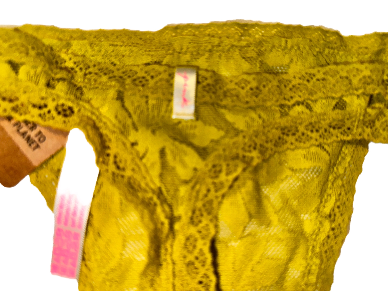 Victorias Secret PINK Panty XS/XP Lace Strappy Thong Soft Green
