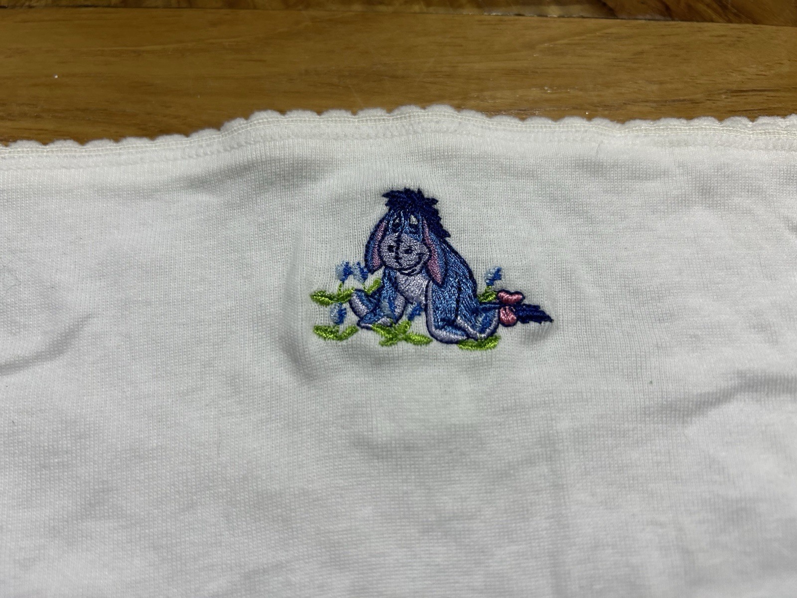 Vintage Disney Store Winnie The Pooh Eeyore Embroidered Cotton XL Hi Cut Panties