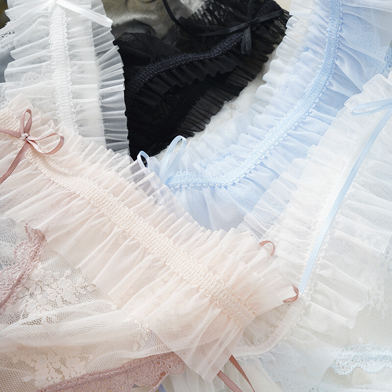 Women Traceless Sexy Lace Underwear Mid Waist Jacquard Bow Knot Underwear