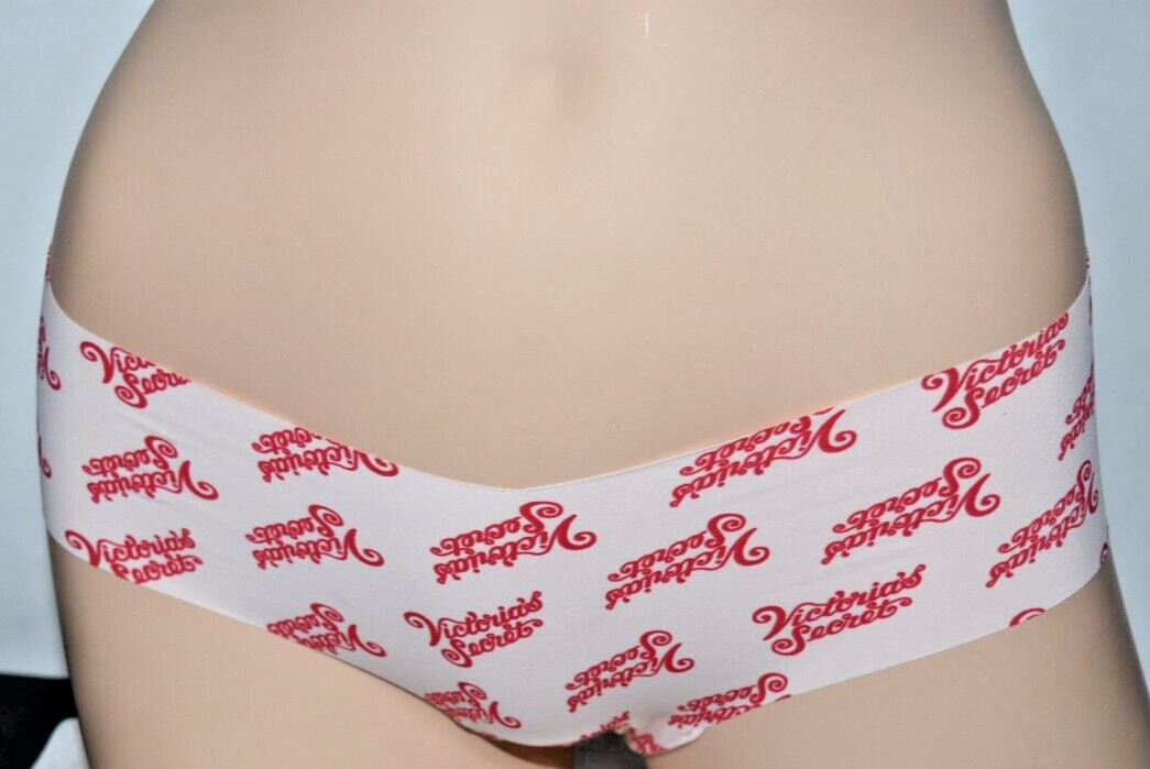 NWT Victoria’s Secret Pink Red Script Logo Cheeky Panty Size M Medium No Show