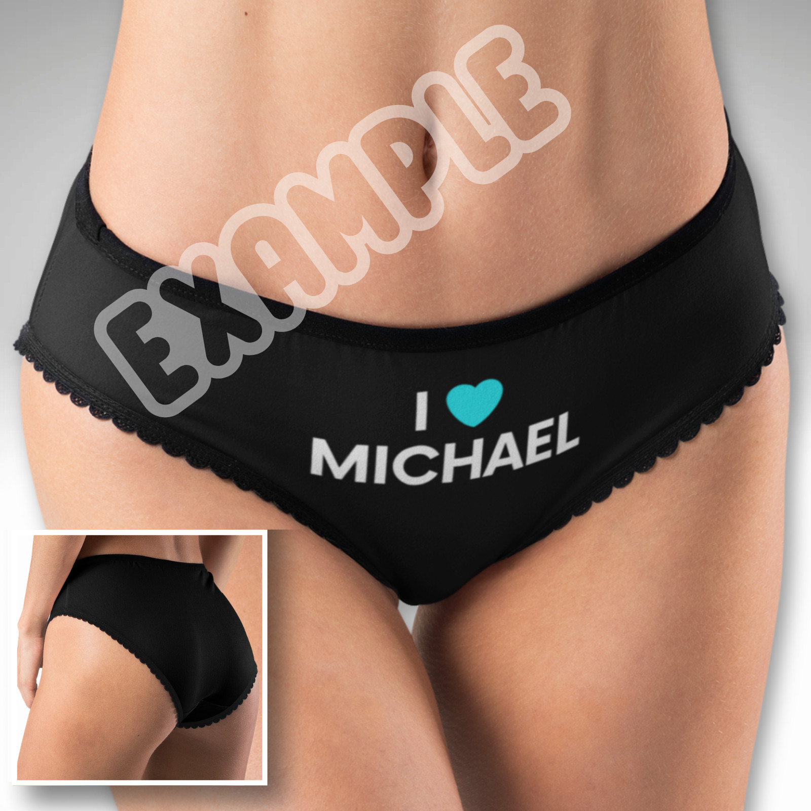 “I ❤️ [Name]” Panties – Custom Name Hipster Underwear, Multiple Colors