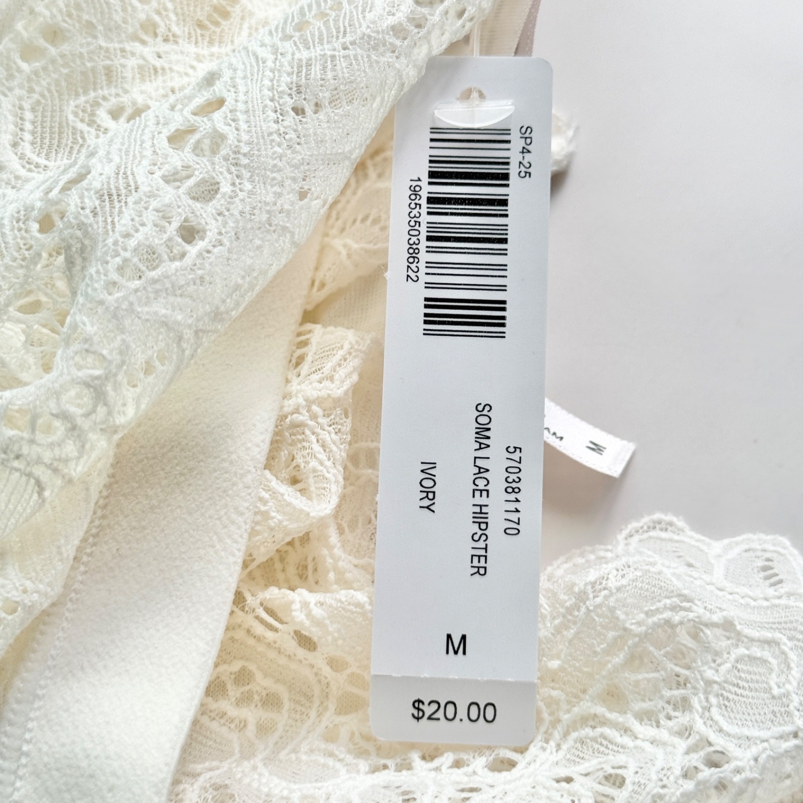 Soma Hipster With Lace Panty Ivory Size S/M/XL