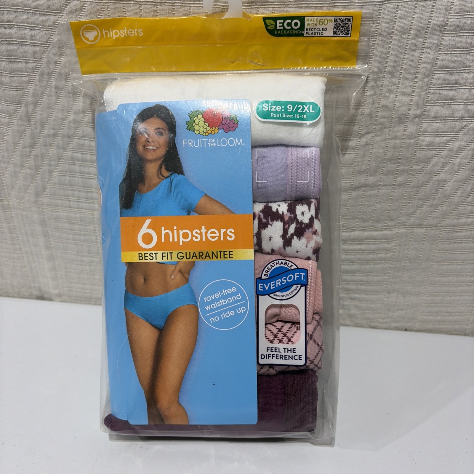 Fruit Of The Loom Woman’s Hipster Panties Size 9/2XL Pant Size 16-18 New