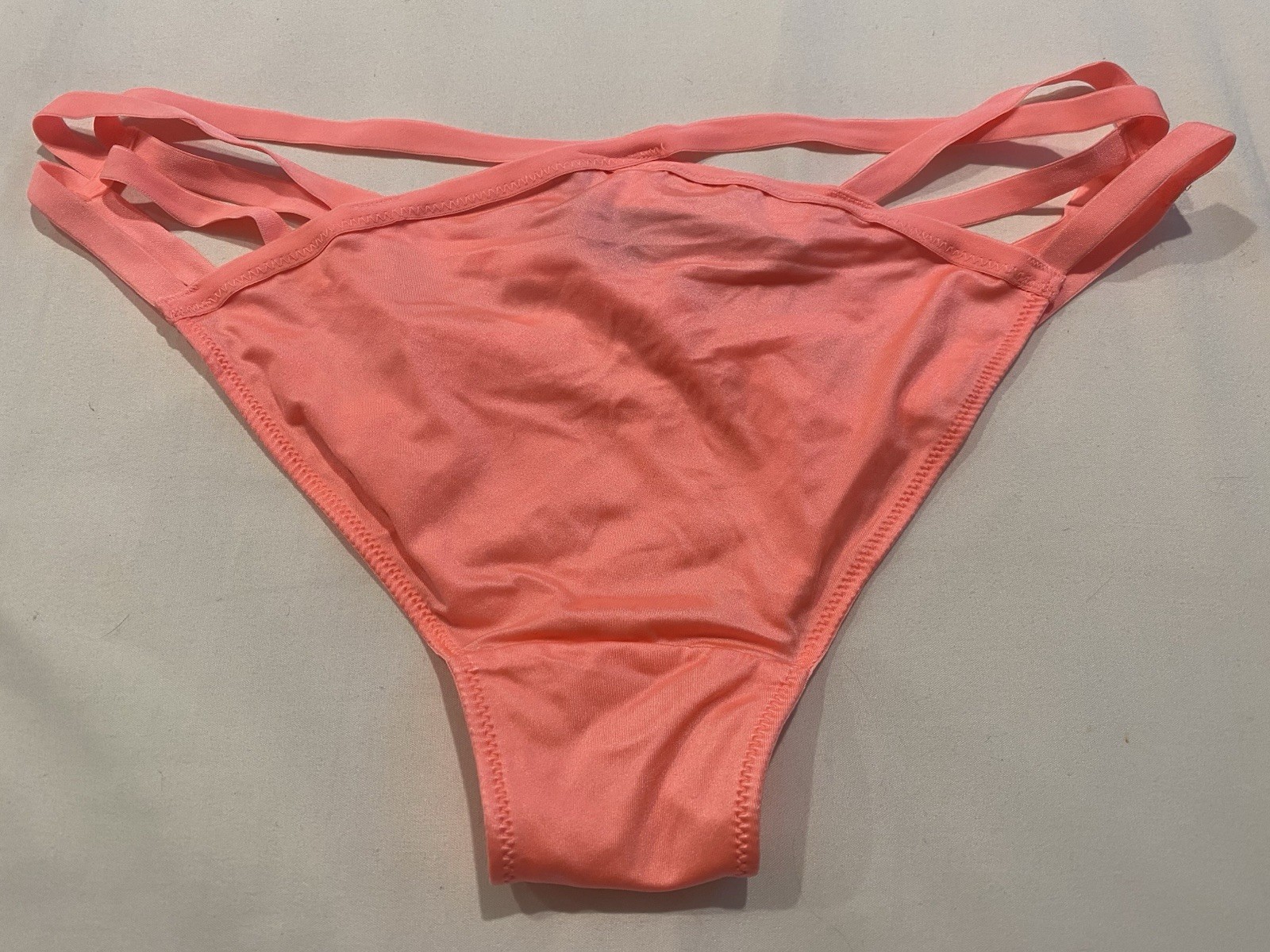 Victoria’s Secret String Bikini Panties Small Hot Orange Culotte Underwear NWT