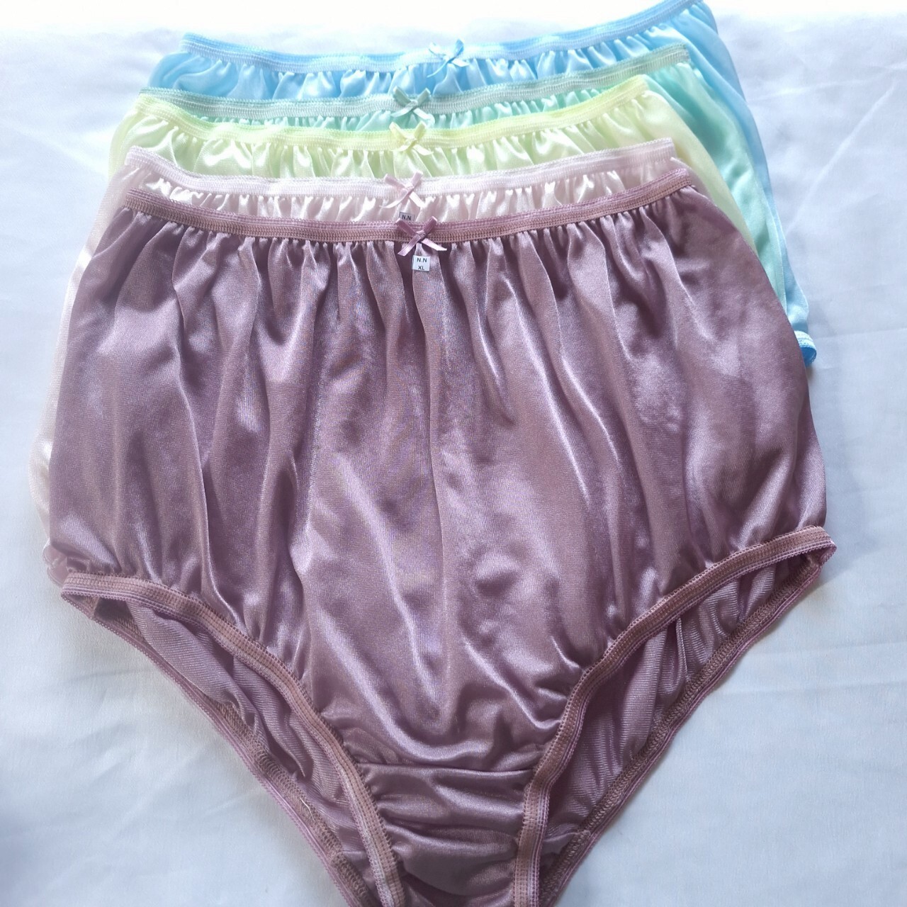 5 Big Underwear Granny panties Soft Silky Nylon Full Briefs Woman Waist 42″-50″