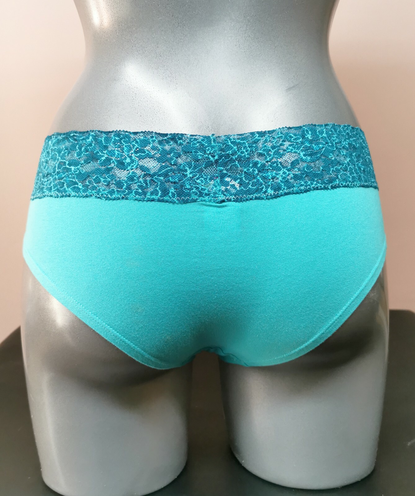 La Senza Turquoise Contrast Lace Trim Hip Hugger Knickers Size XS to XL (B16R09