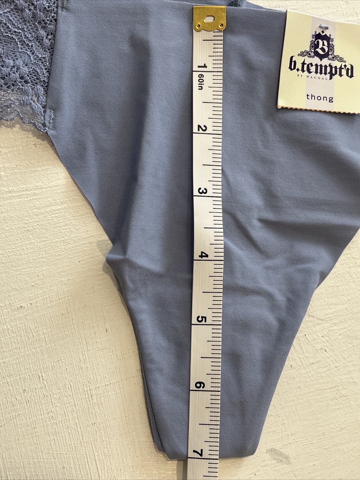 b.tempt’d B.bare 3 Thong Panties Blue Black Light Blue Lace Detail Size Small