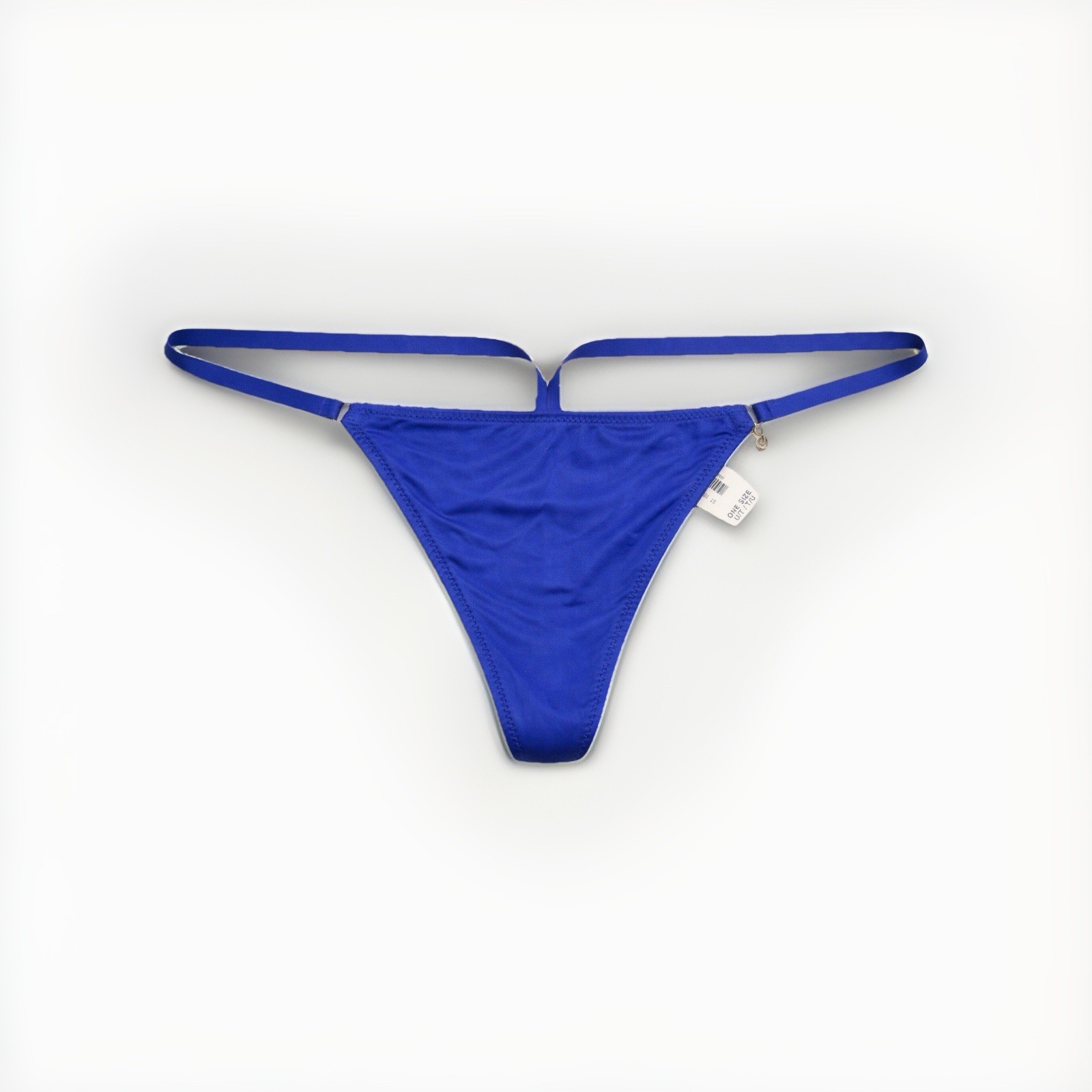 VINTAGE VICTORIA’S SECRET SILKY SATIN ROYAL COBALT BLUE O/S VS CHARM V STRING