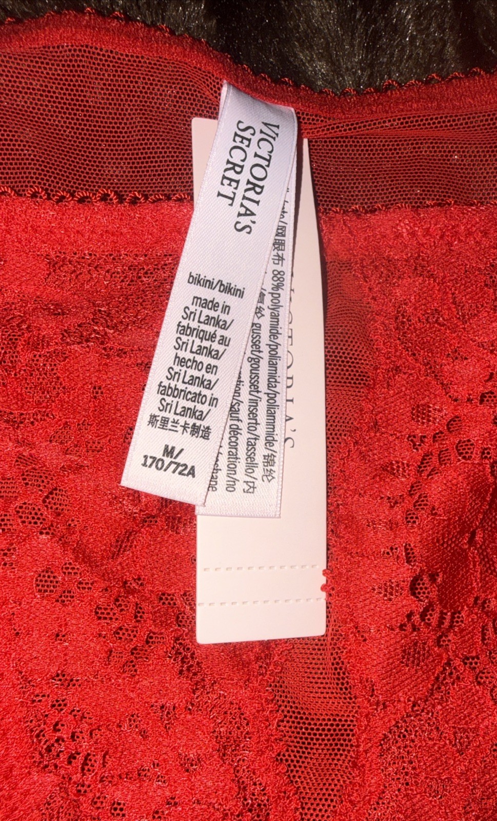 Victoria’s Secret Dream Angels Red Twinkle Bows Lace Bikini Panty MEDIUM NWT