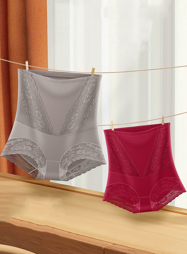 2 -4 Pack Sexy Womens Panties Underwear High Waist Lace Briefs Lingeries M-5XL