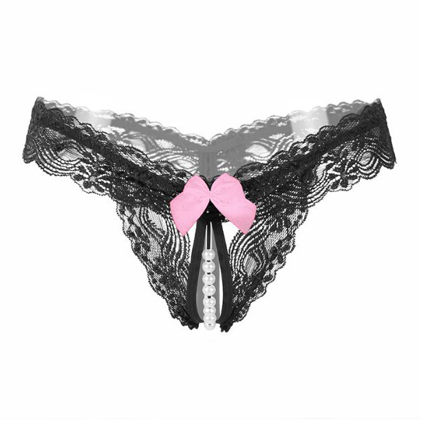 Sexy Women’s Crotchles Pearl Panties Lace Thongs G string Lingeries Underwear