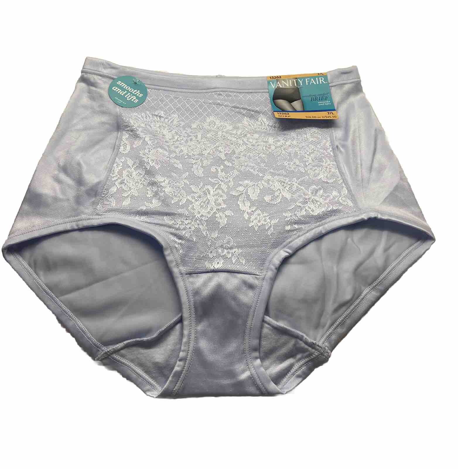 Vanity Fair Smoothing Comfort Lace Brief Panty 13262 Blue Sz.7/L7