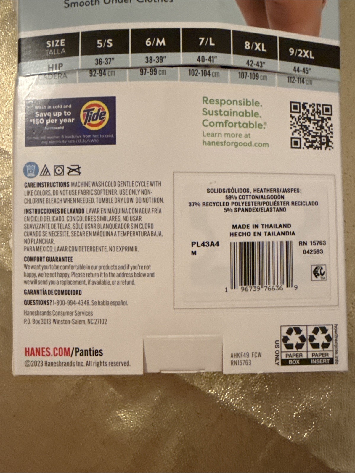 NWT Hanes Premium 4 Pair Cotton Stretch No Pinch No Dig Lacy Hi-Cuts Size 6/M