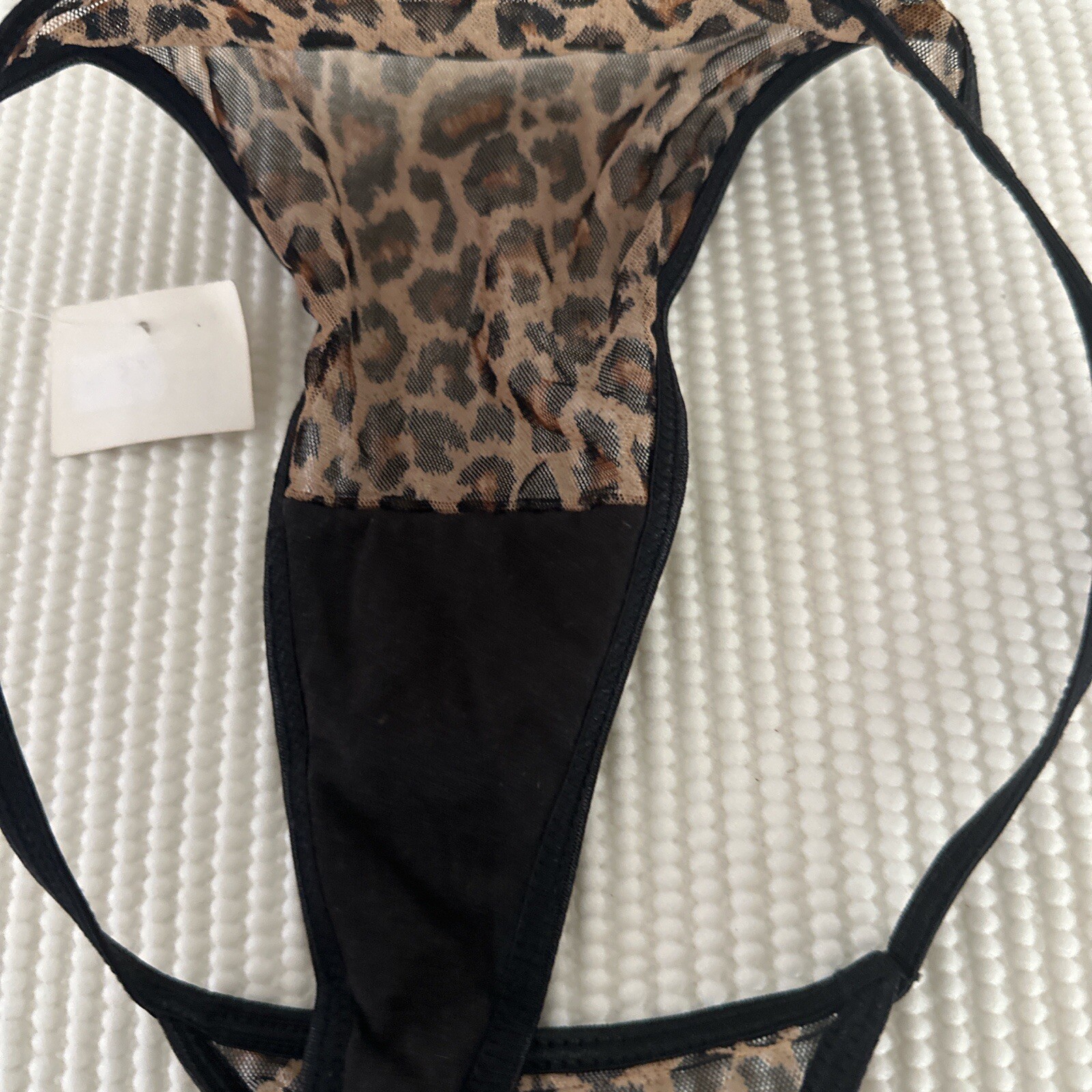 Arizona Jeans Co Leopard Print Mesh Thong Panty Small NWT