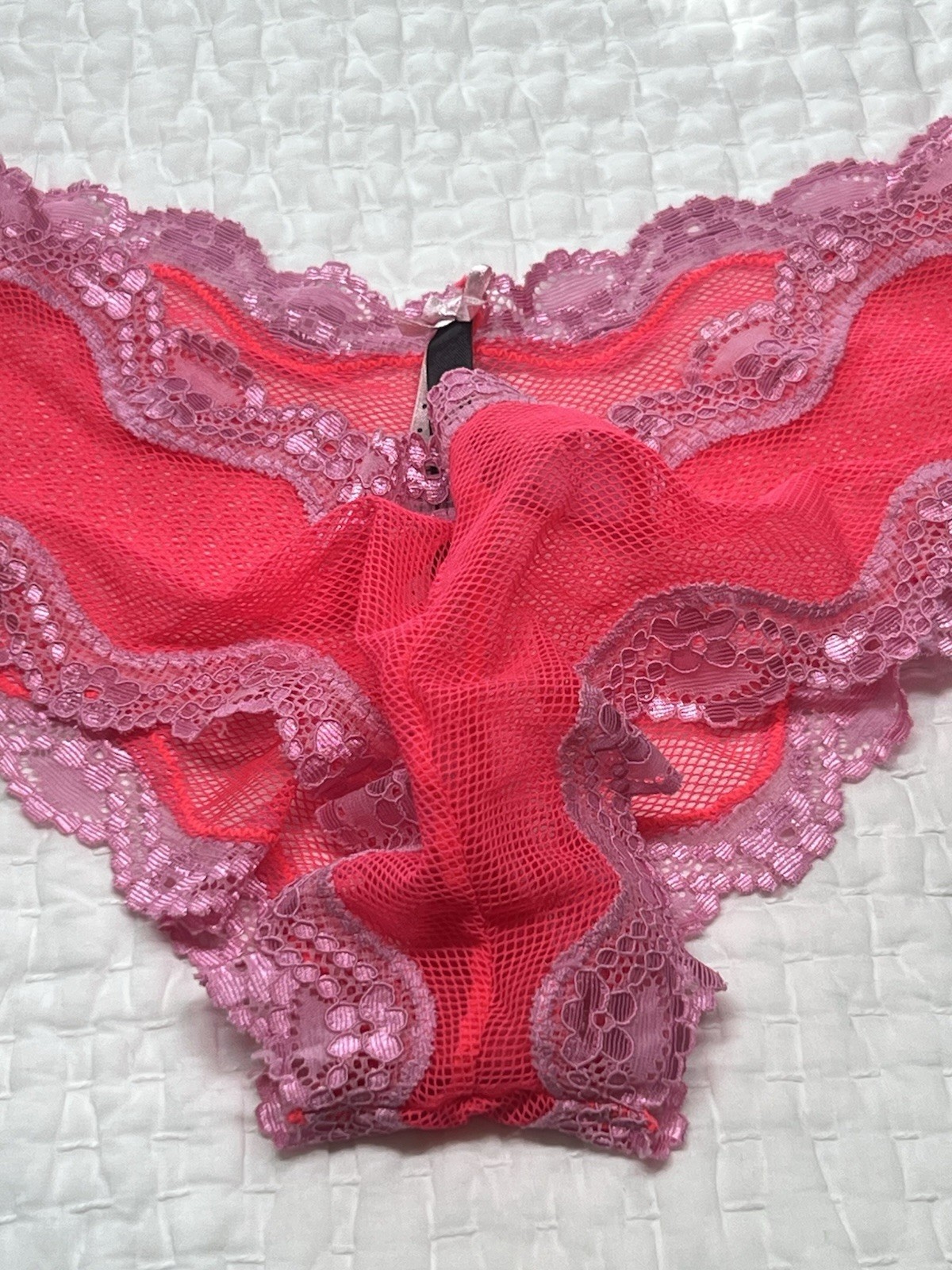 Vintage Victorias Secret Sexy Little Things Cheeky Panty Mesh Fish Net M New