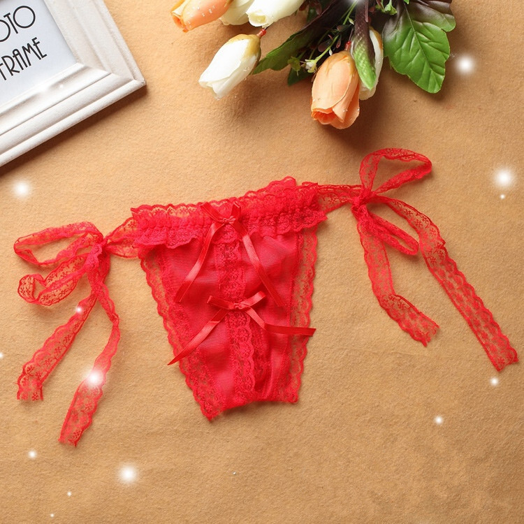 Sexy Ladies Womens Lace Sheer See Through Panties Crotchles Underwear Lingeries