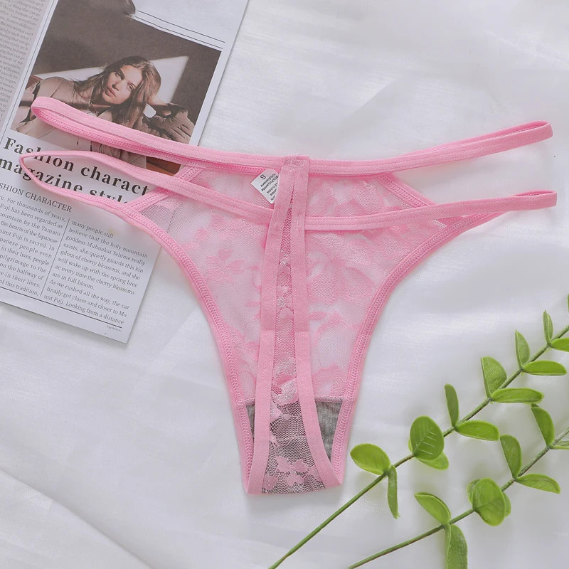 1pc Women Lace Underwear Traceless Breathable Antibacterial Hollow Lingerie