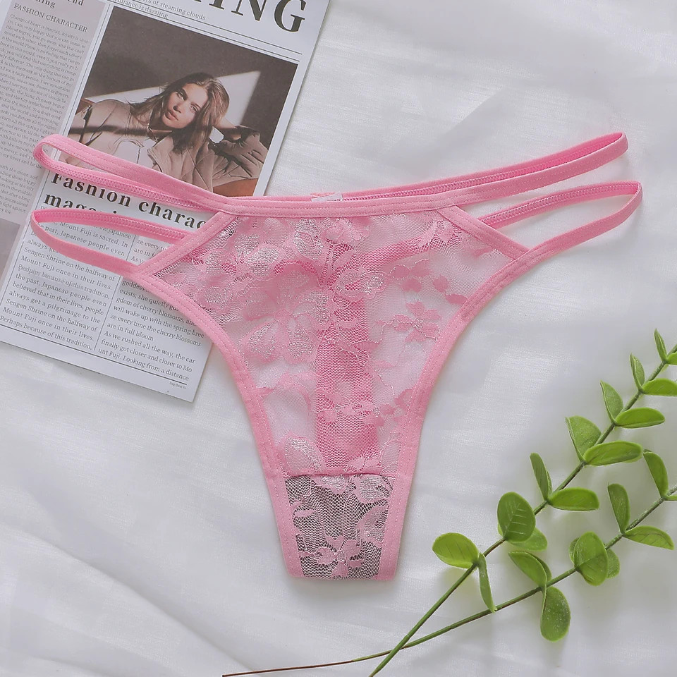 1pc Women Lace Underwear Traceless Breathable Antibacterial Hollow Lingerie