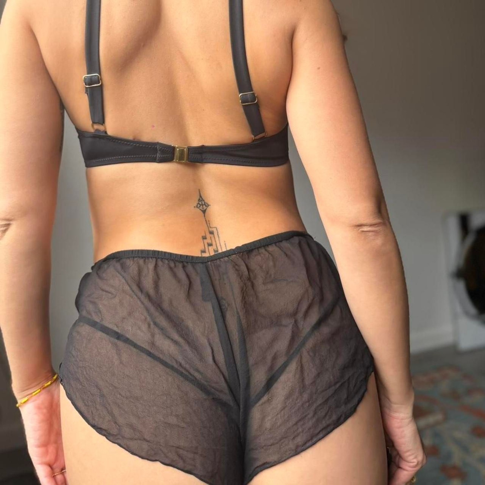 100% silk chiffon sheer tap shorts