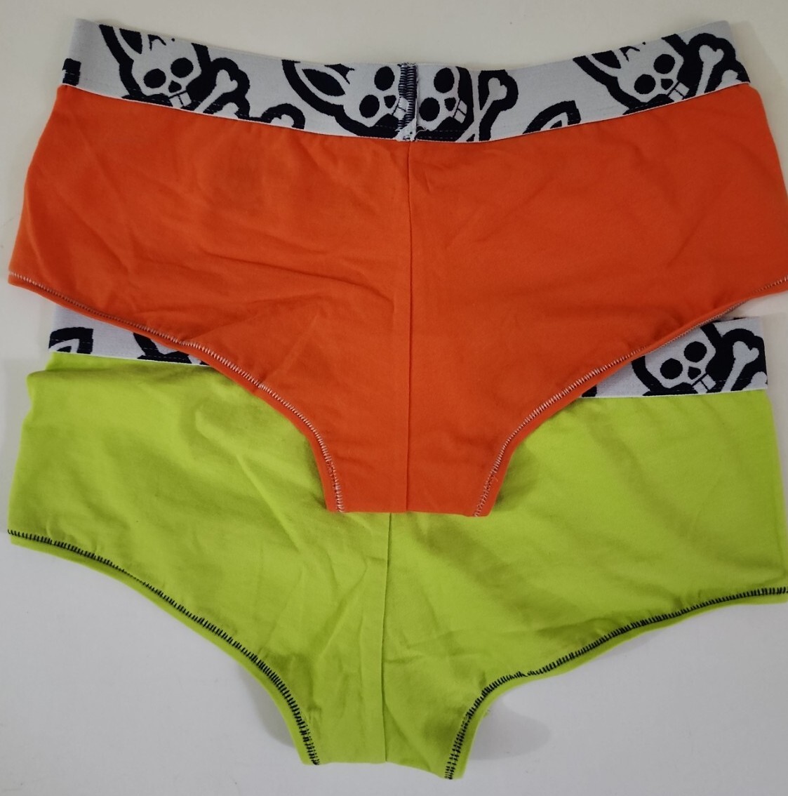 AUTHENTIC Psycho Bunny Women’s Panties Shorts 2 Pcs Orange & green Size XS NEW!