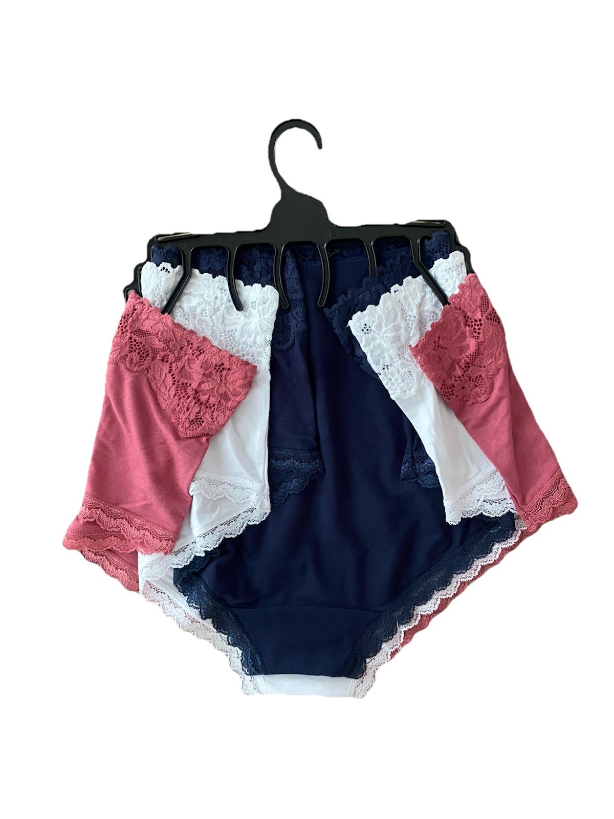 Ladies 3 Pack Multi Short Plan lace details Knickers, Elegant Lace Panties size6