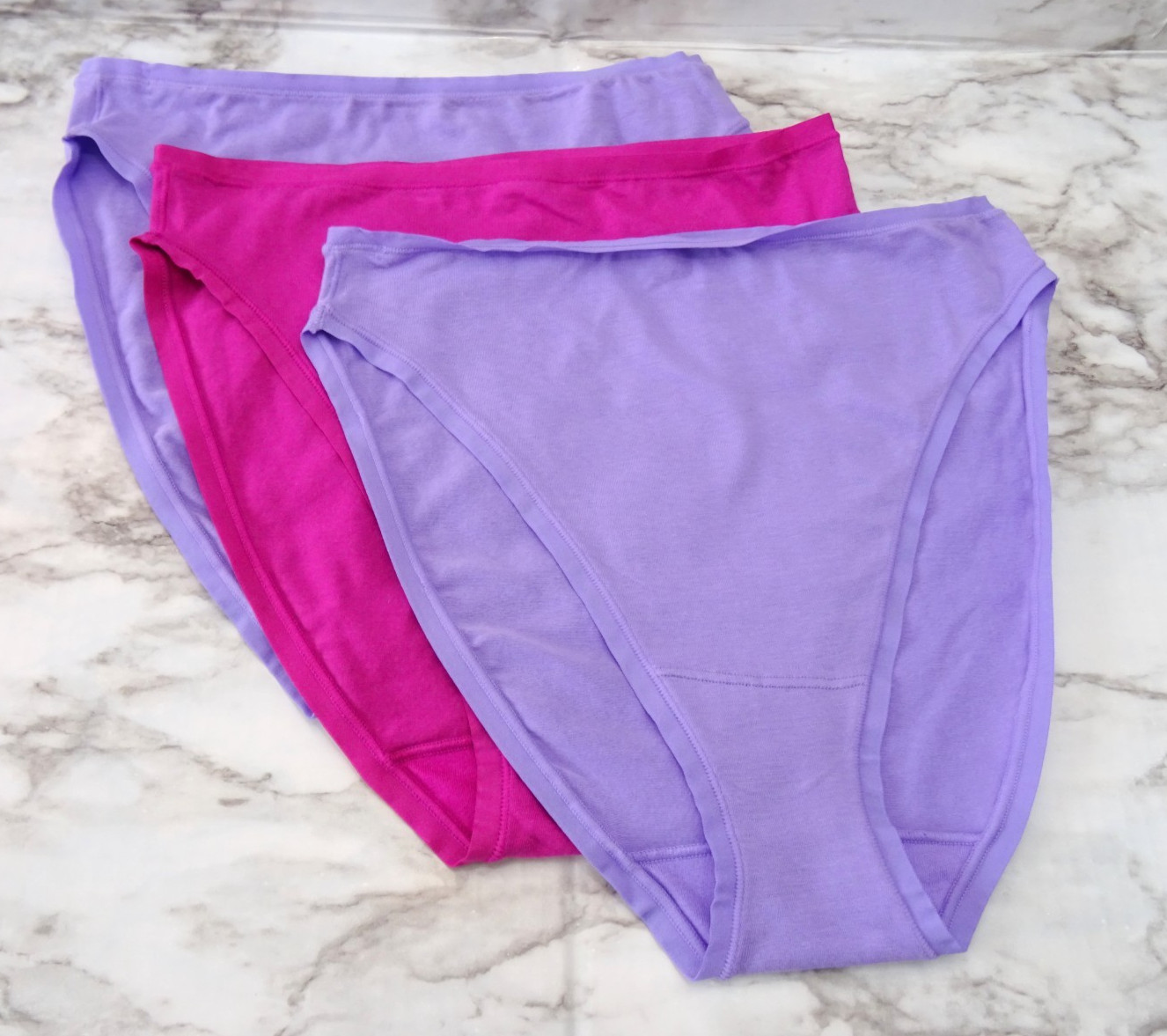 Natori 772346# Bliss Bare Cotton High Cut Brief Panties 3-Pack US Size S