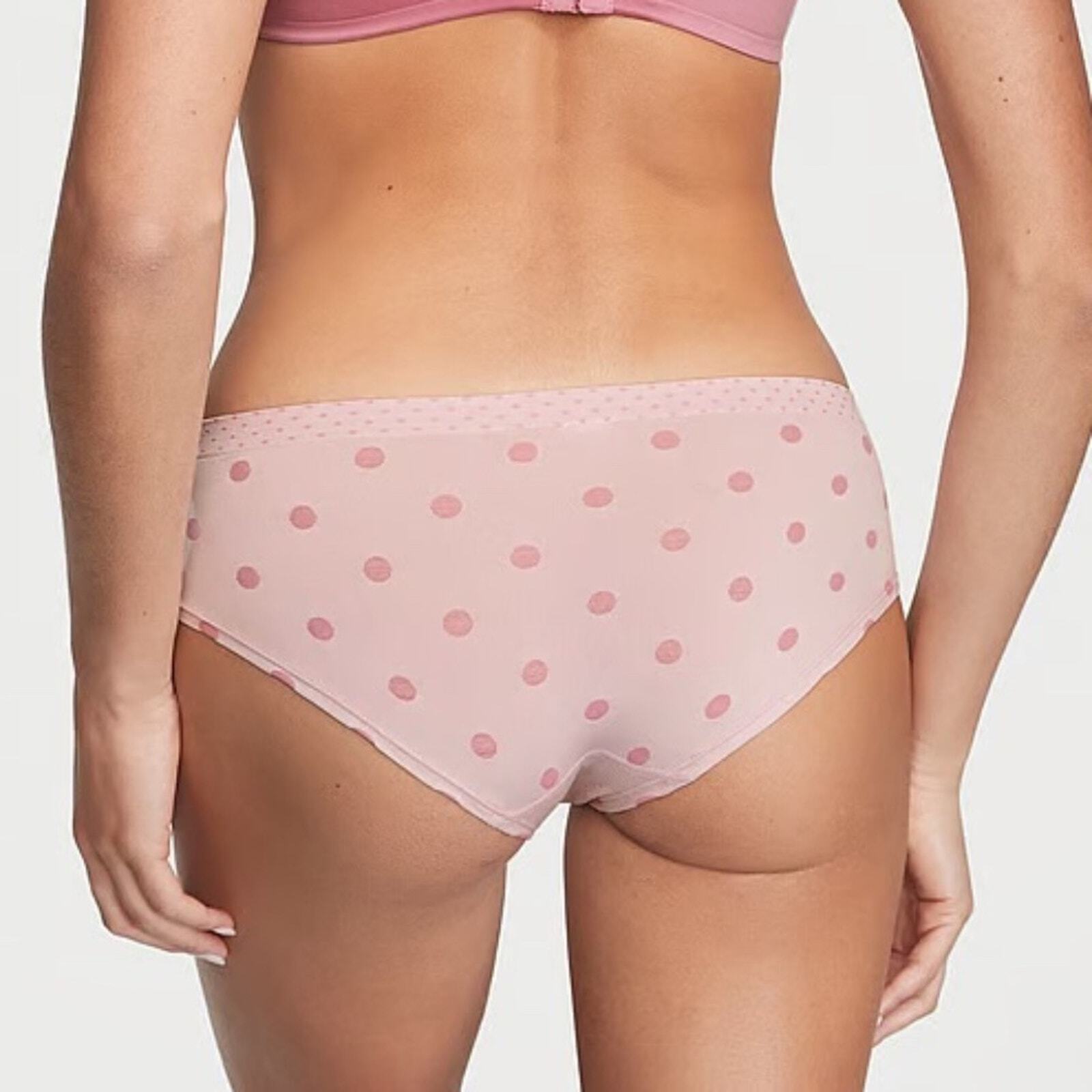 Victoria’s Secret Seamless Hiphugger Panty Pink Dots Large NEW