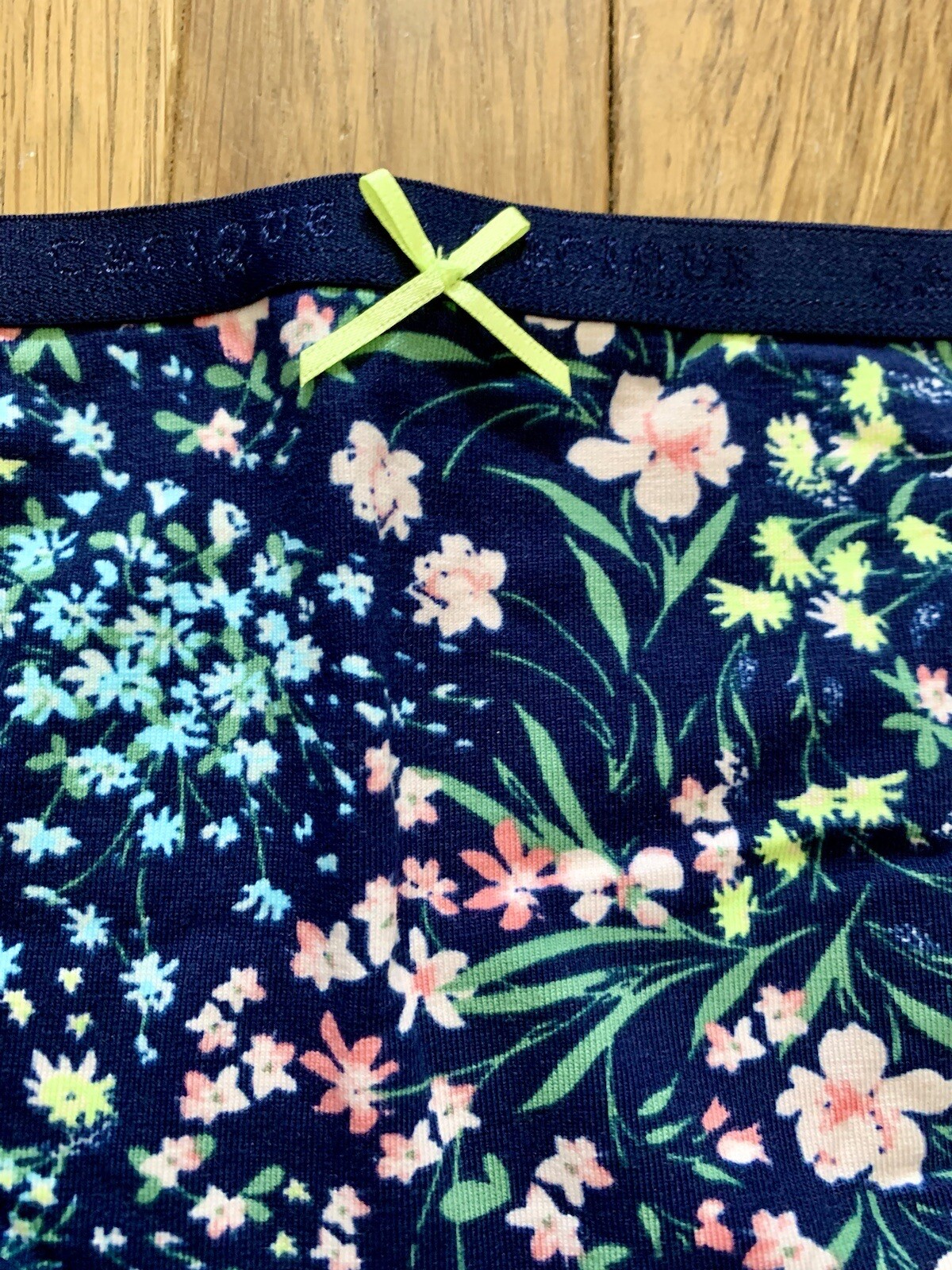 Plus Sz 22/24 Lane Bryant Cacique Hipster Cotton Panty Navy Blue Pink Flower Dot