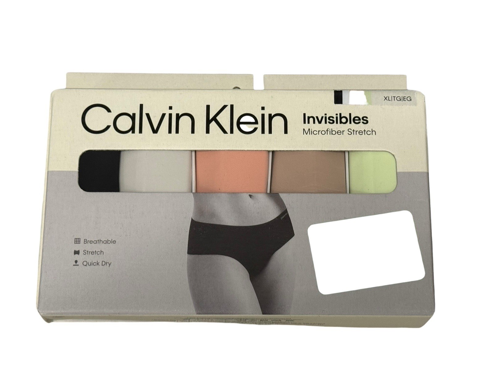 Calvin Klein Women’s 5 Pack Invisibles Hipster Micro Underwear Multi XL NWT $55