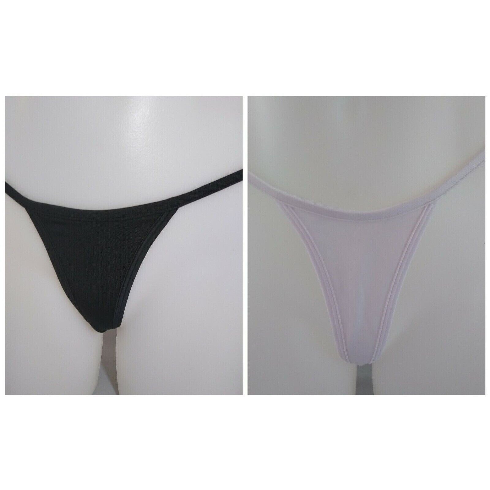 Risque Set of 2 One Size 1 Black 1 White Thong style panty, Brand New with tags