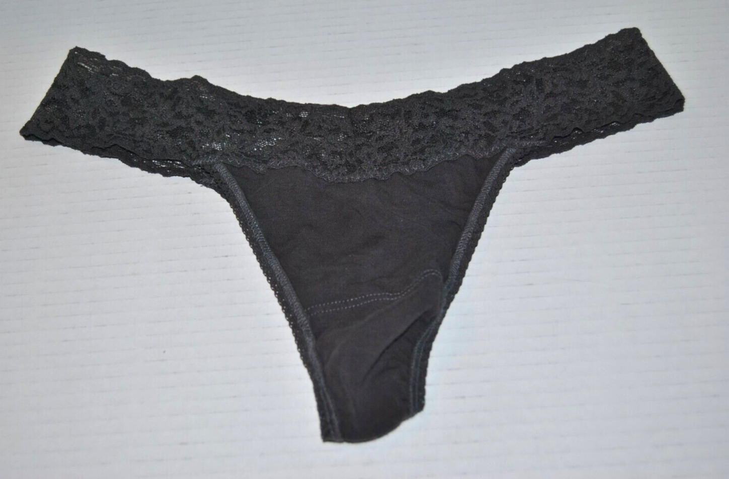 NWOT Hanky Panky Supima Cotton Low Rise Thong Charcoal Women’s OS