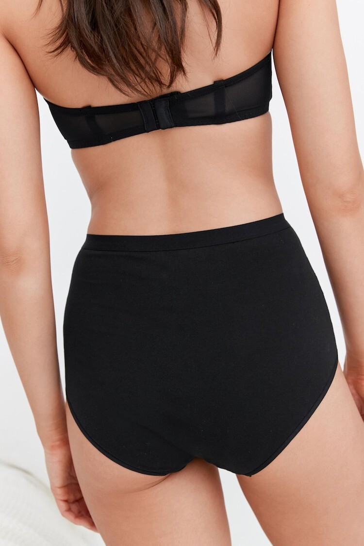 NEXT Black & White Tummy Control Shaping High Waist Knickers 2 Pack, Sz L