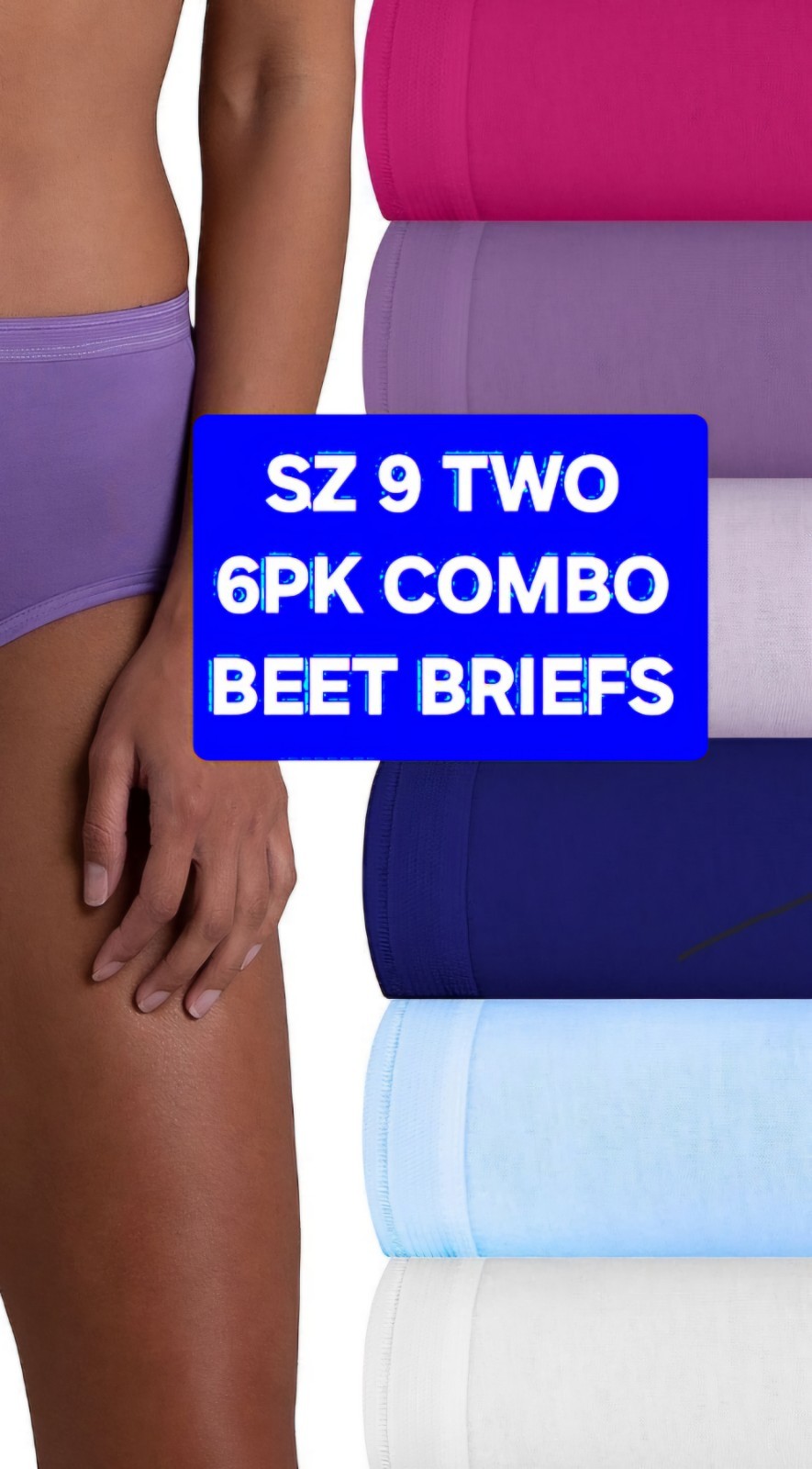 SZ 9 2XL Fruit of the Loom SIGNATURE BRIEFS COMBO TWO 6PKS 100% Cotton Beet+Gift