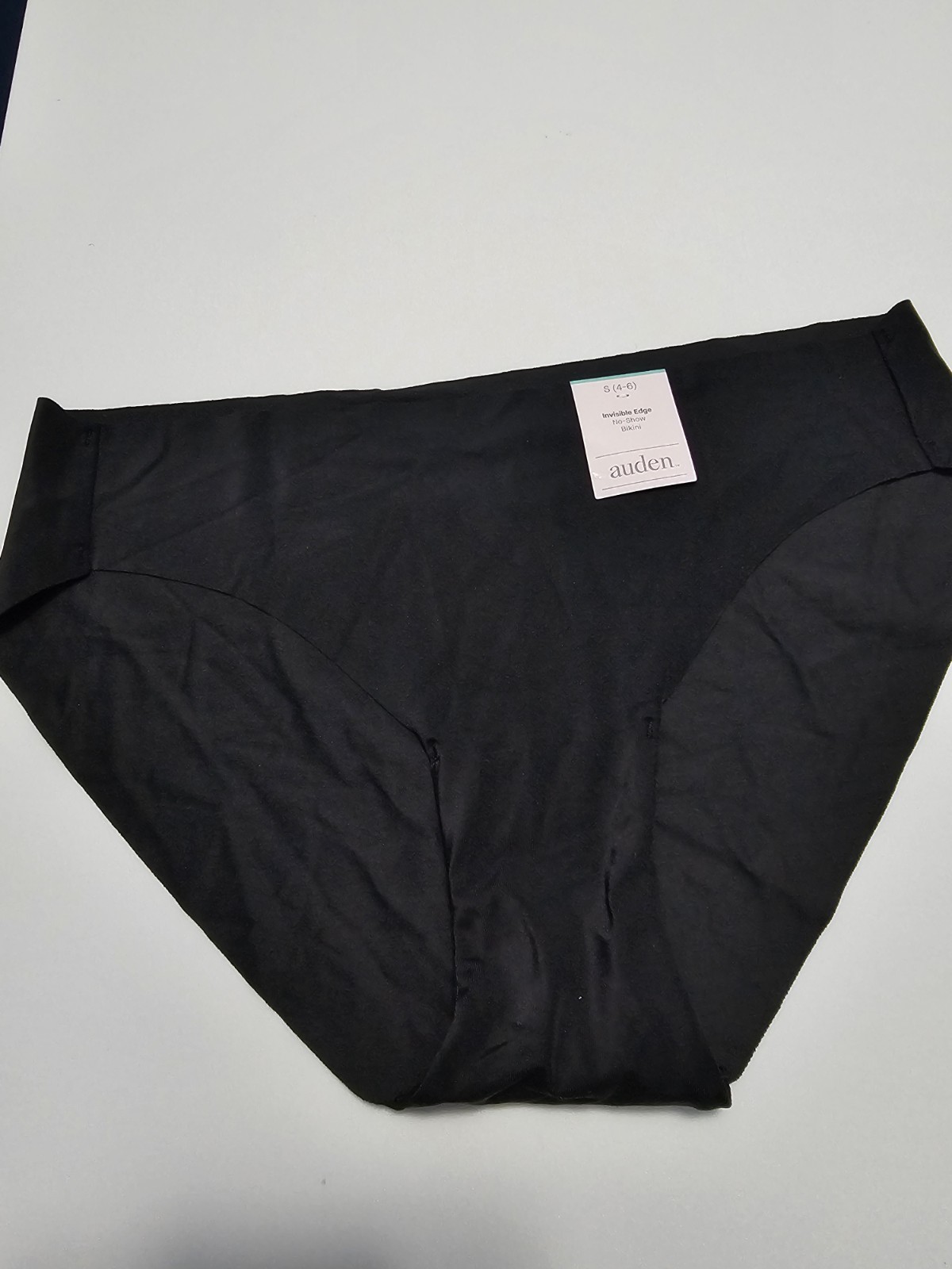 Auden Women’s Invisible Edge No Show Bikini Underwear Size S 4-6 Black